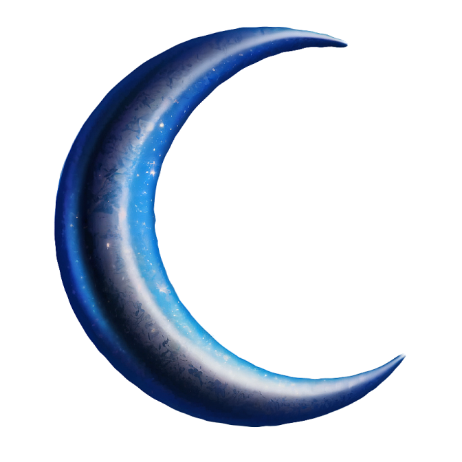 a blue moon on a white background