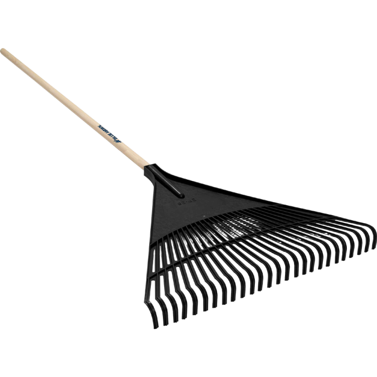a black rake on a white background