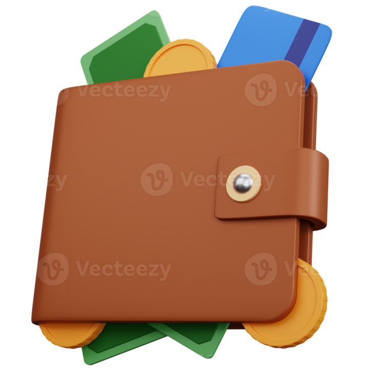 a wallet with money and credit cards