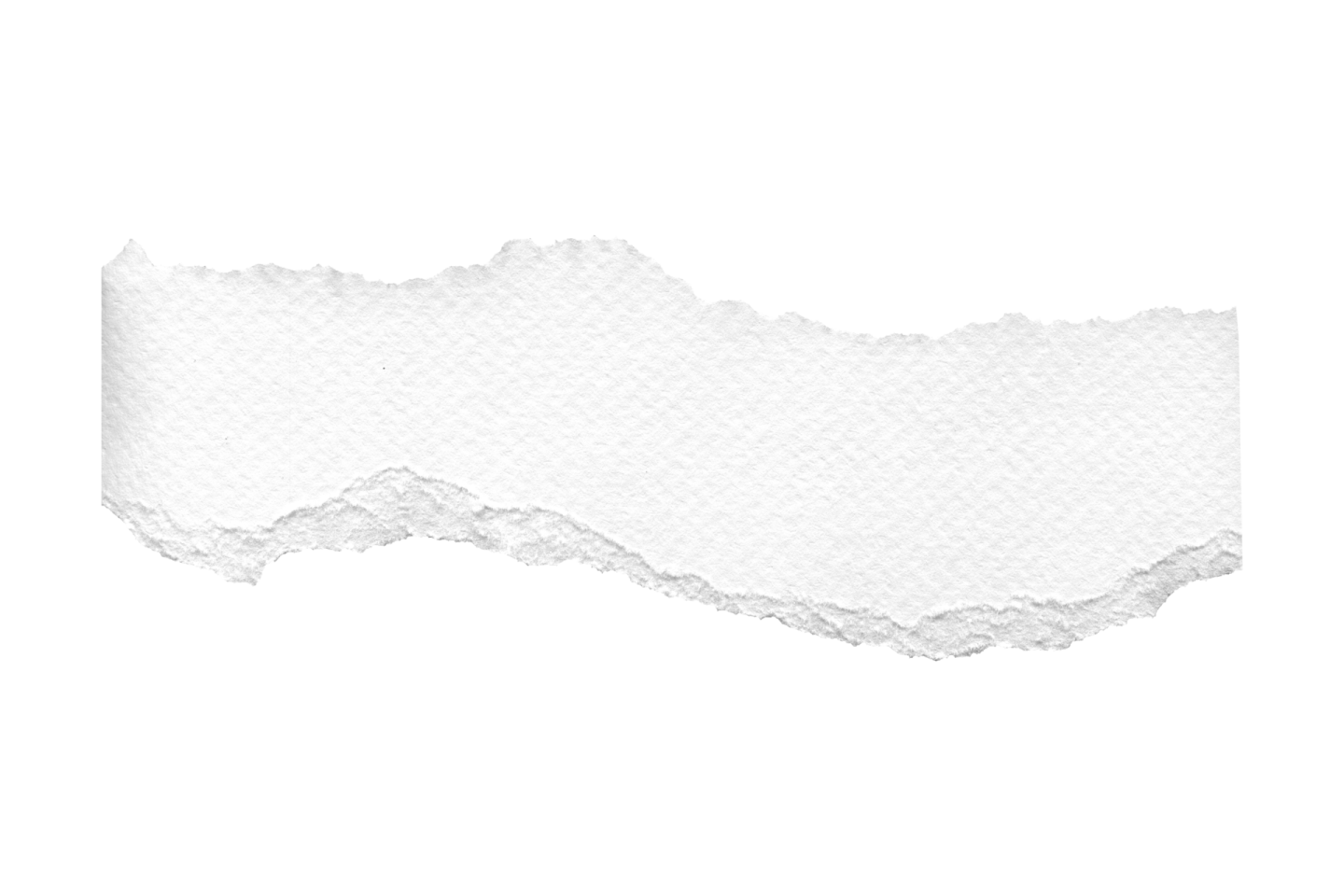 a torn piece of paper on a white background
