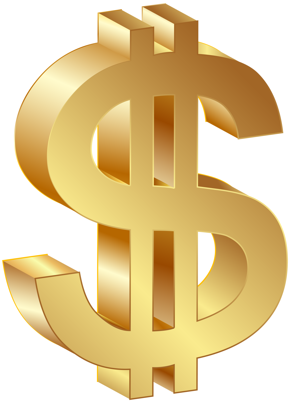 a gold dollar sign