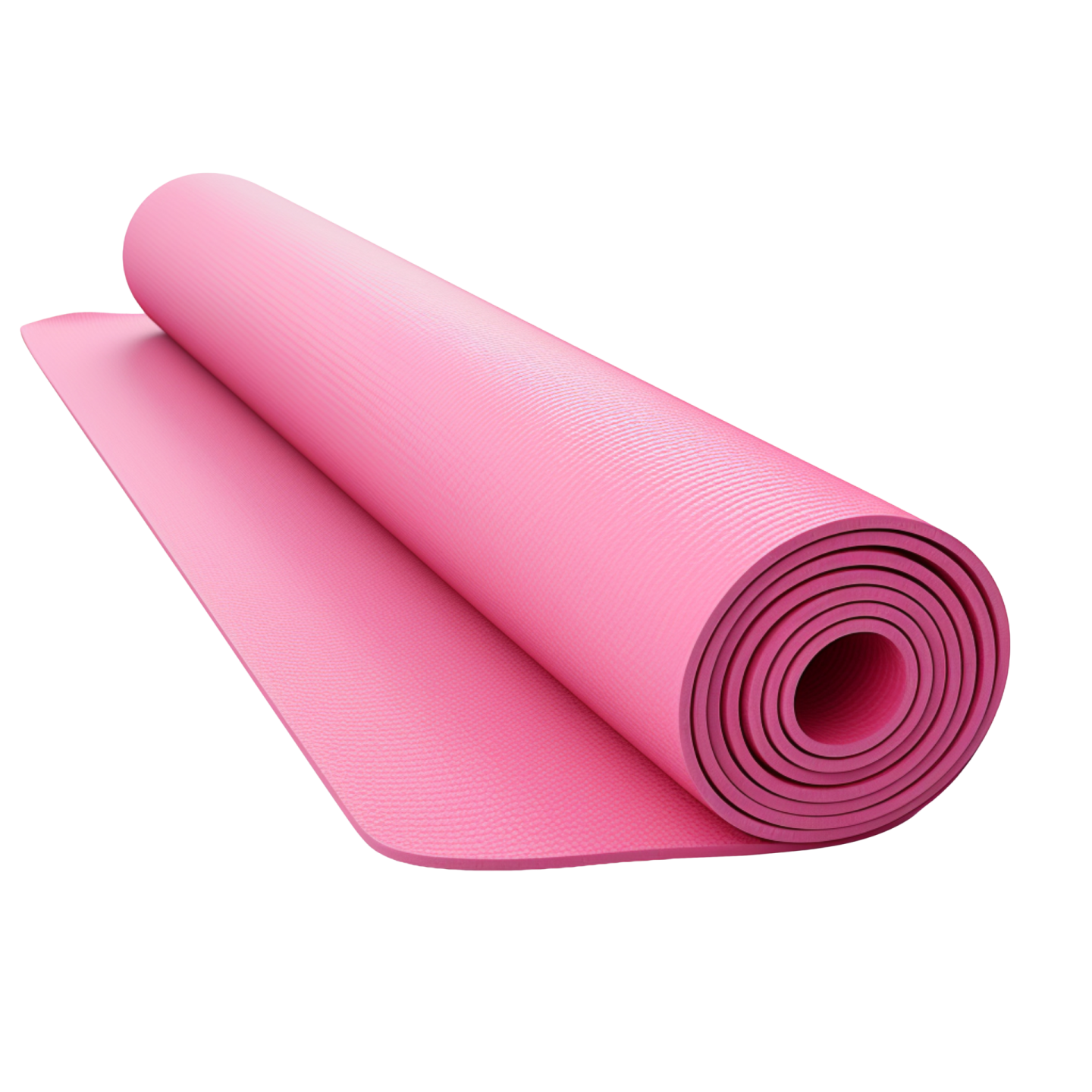 a pink yoga mat on a white background