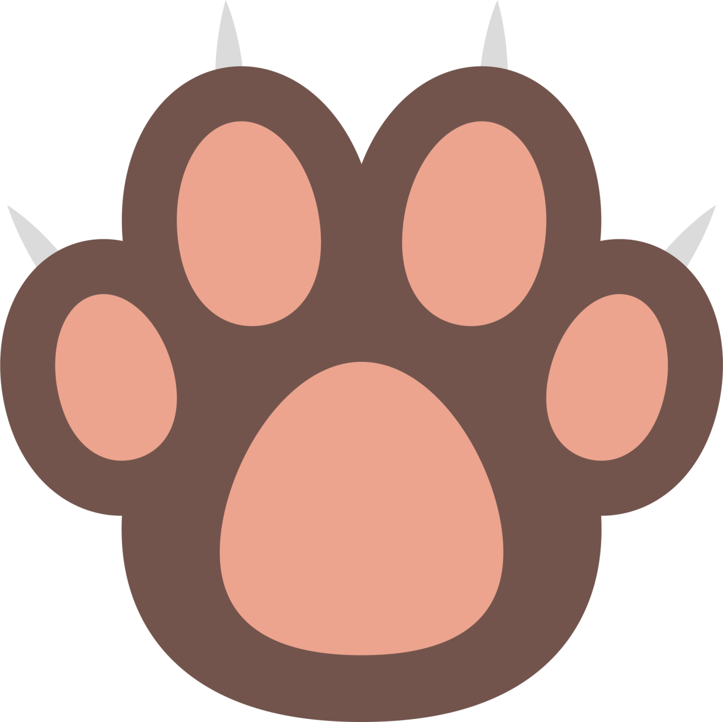 a brown paw with spikes on it