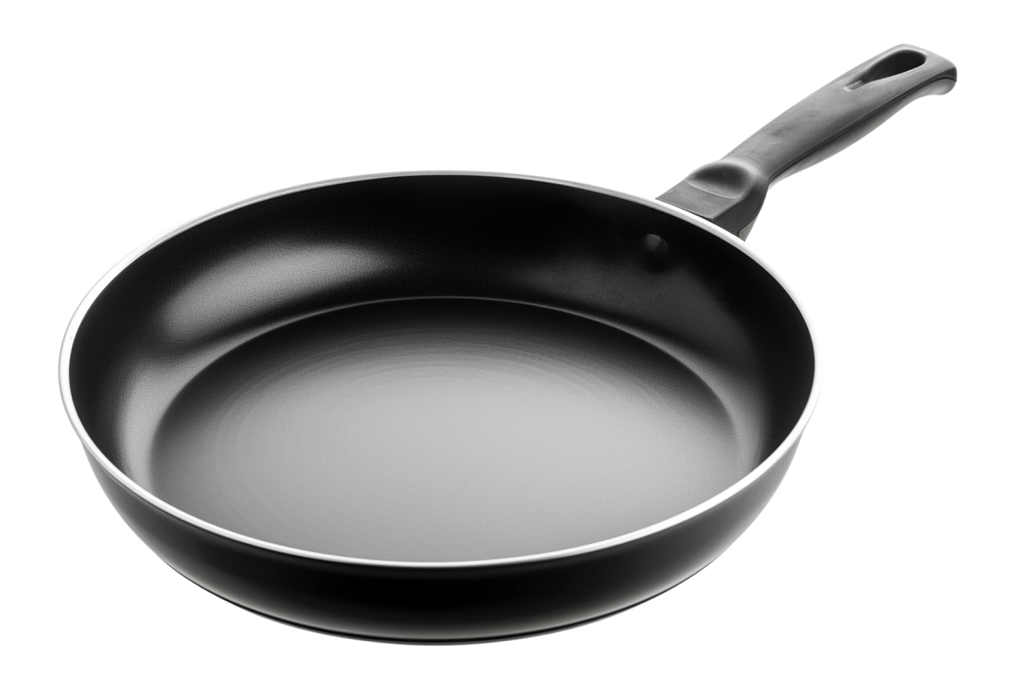an empty frying pan on a white background