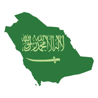 saudi's flag on a map