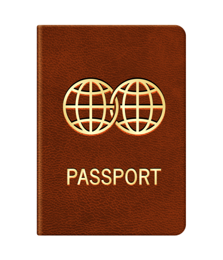 a passport with the word passport on it
