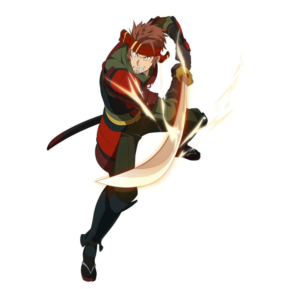 an anime character with a sword in his hand