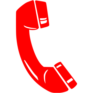 a red phone with a white background