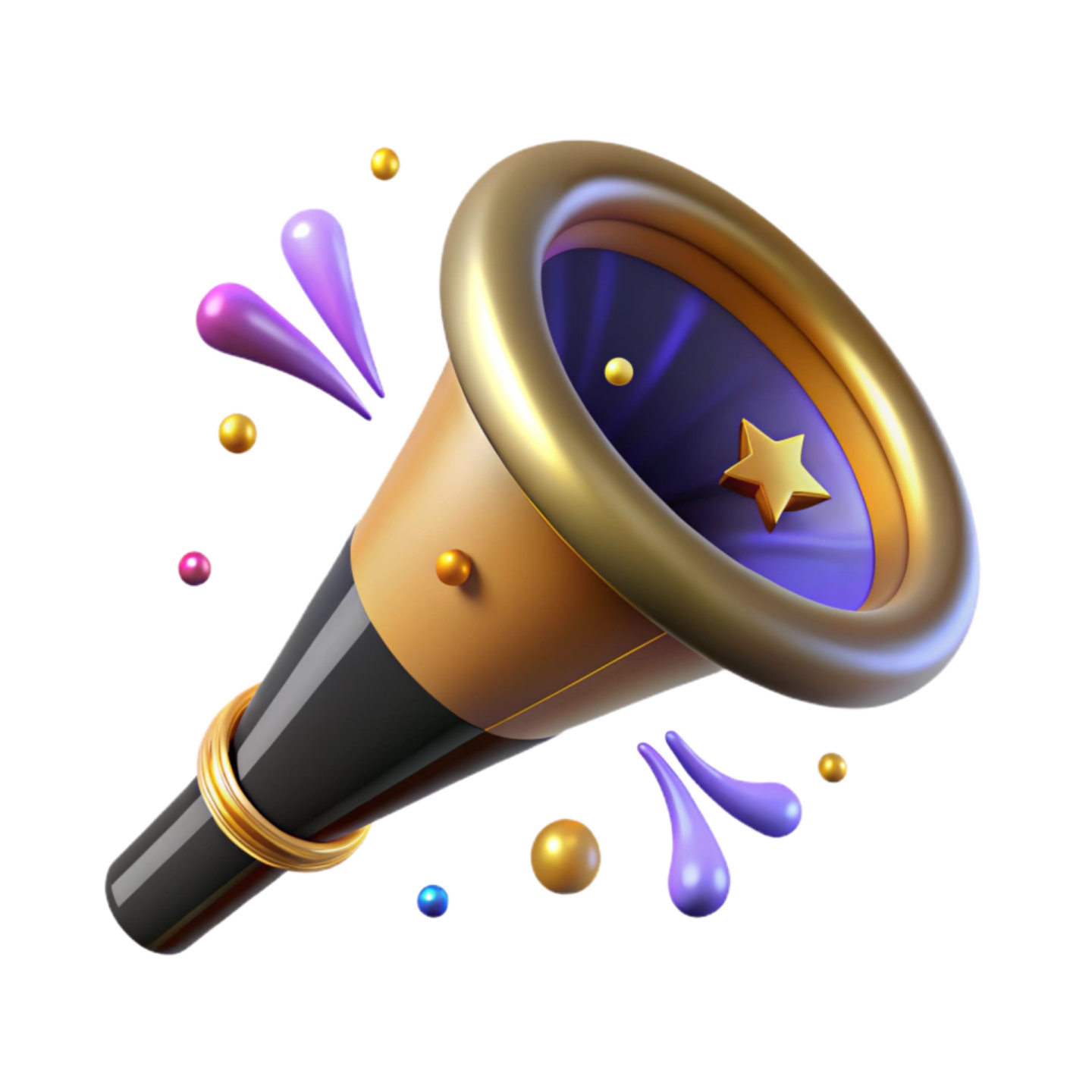 a microphone with purple and gold paint
