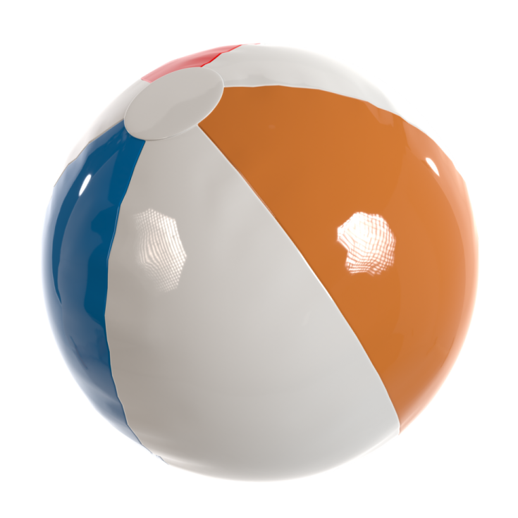 a beach ball on a white background
