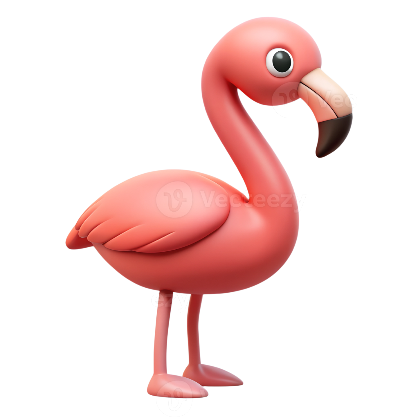 a pink flaming standing on its hinds