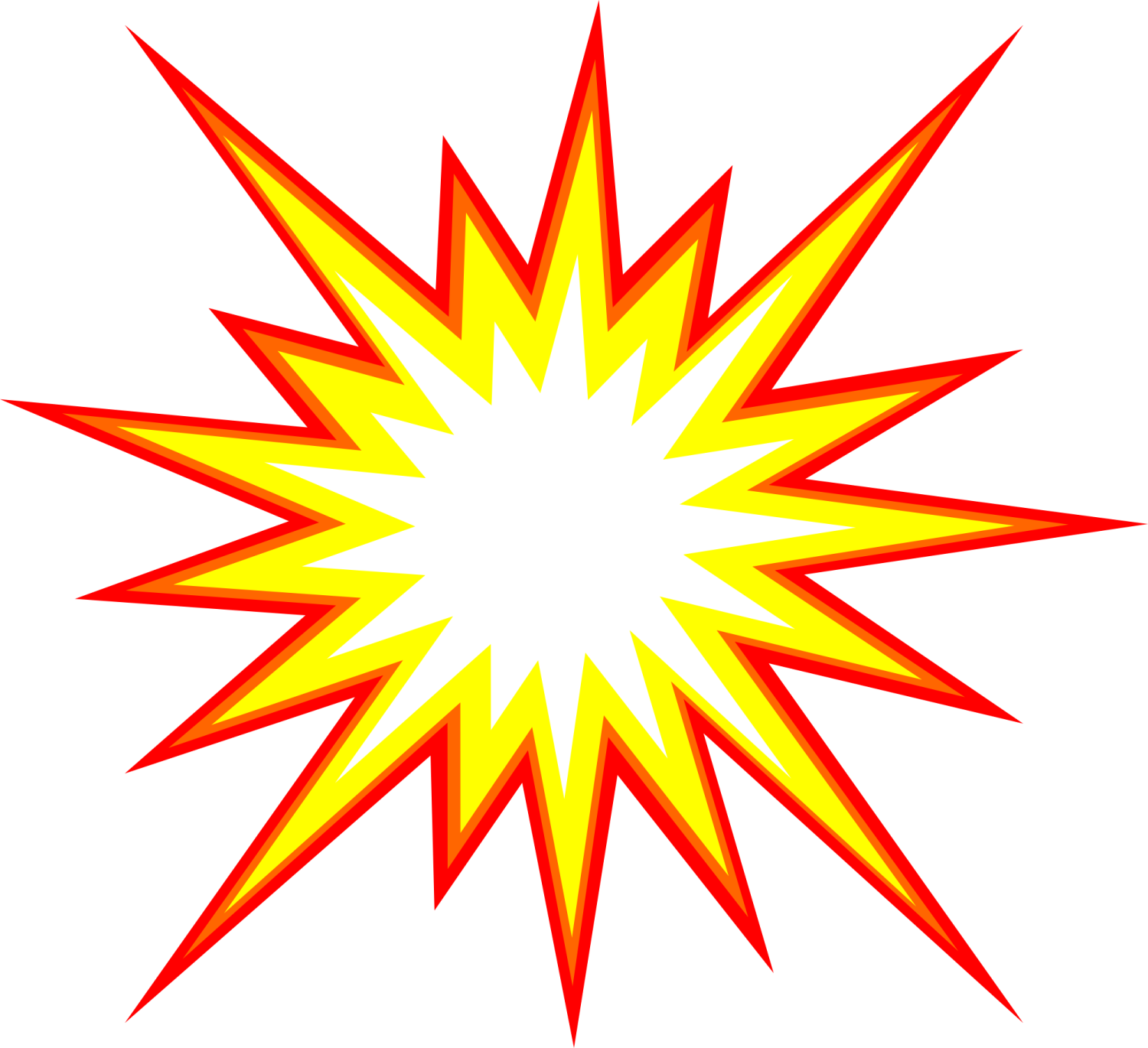 a yellow star burst on a white background