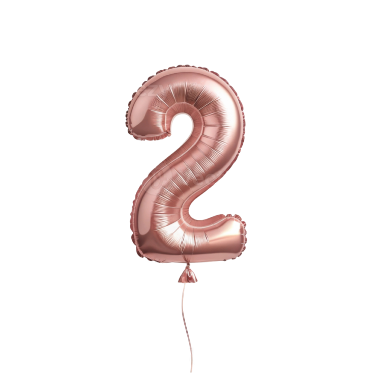 rose gold number 2 balloon