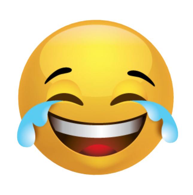 a smiley face with tears on it