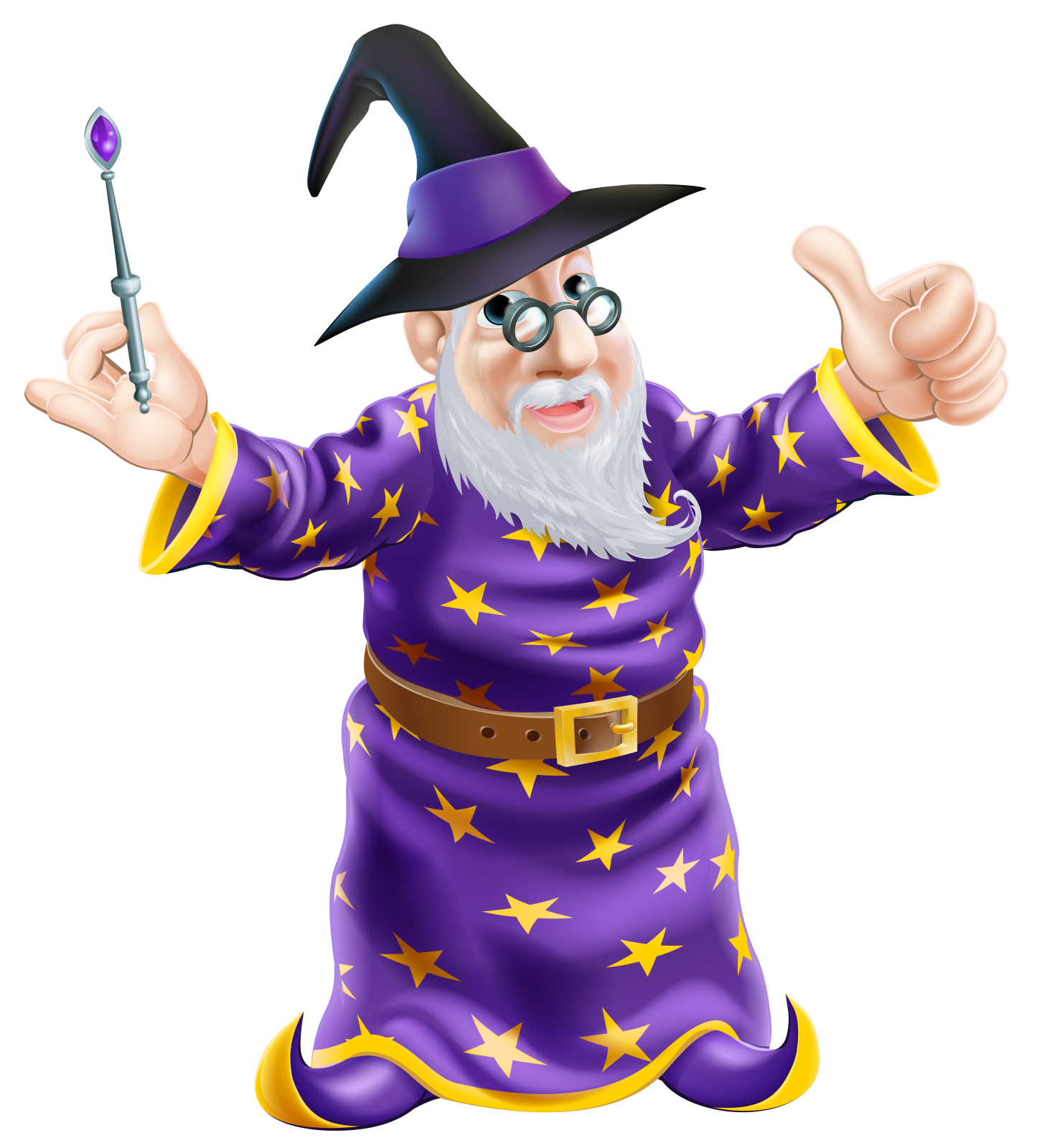 an illustration of a wizard holding a magic wand