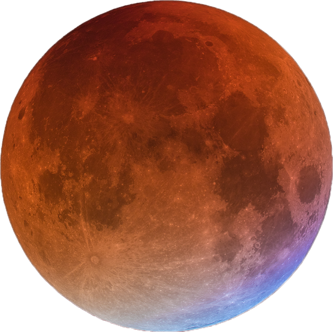 a red moon is shown in the sky