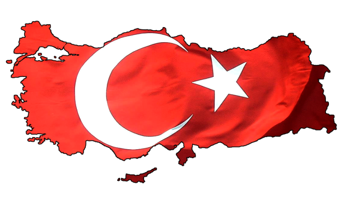 a map with the flag of turkey