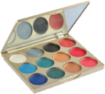 a close up of a palette of eyeshadp