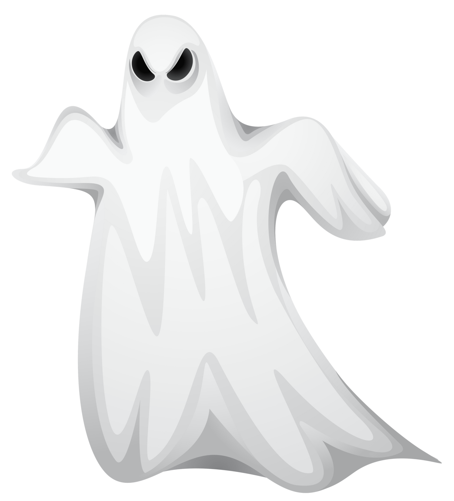 a white ghost with its arms spread out