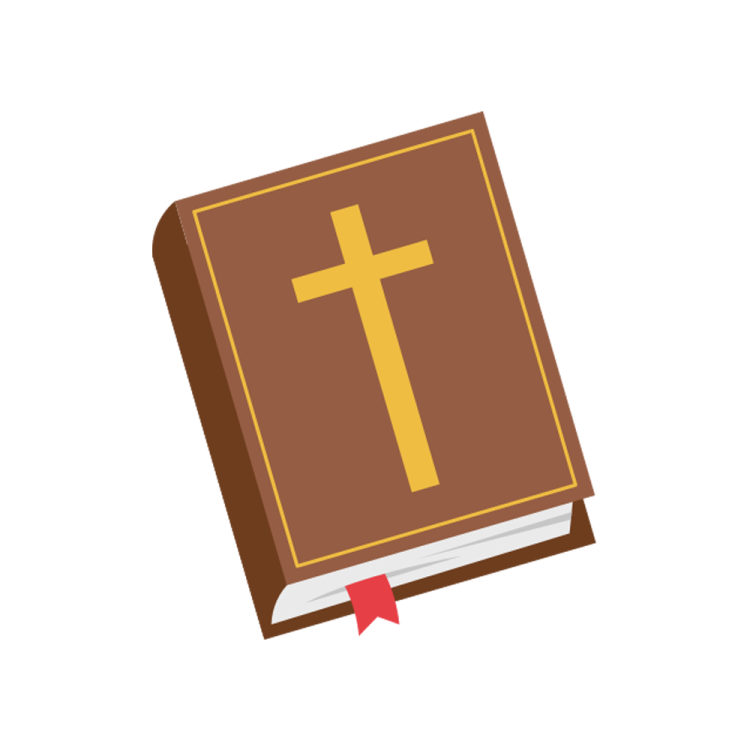 a brown book with a cross on it