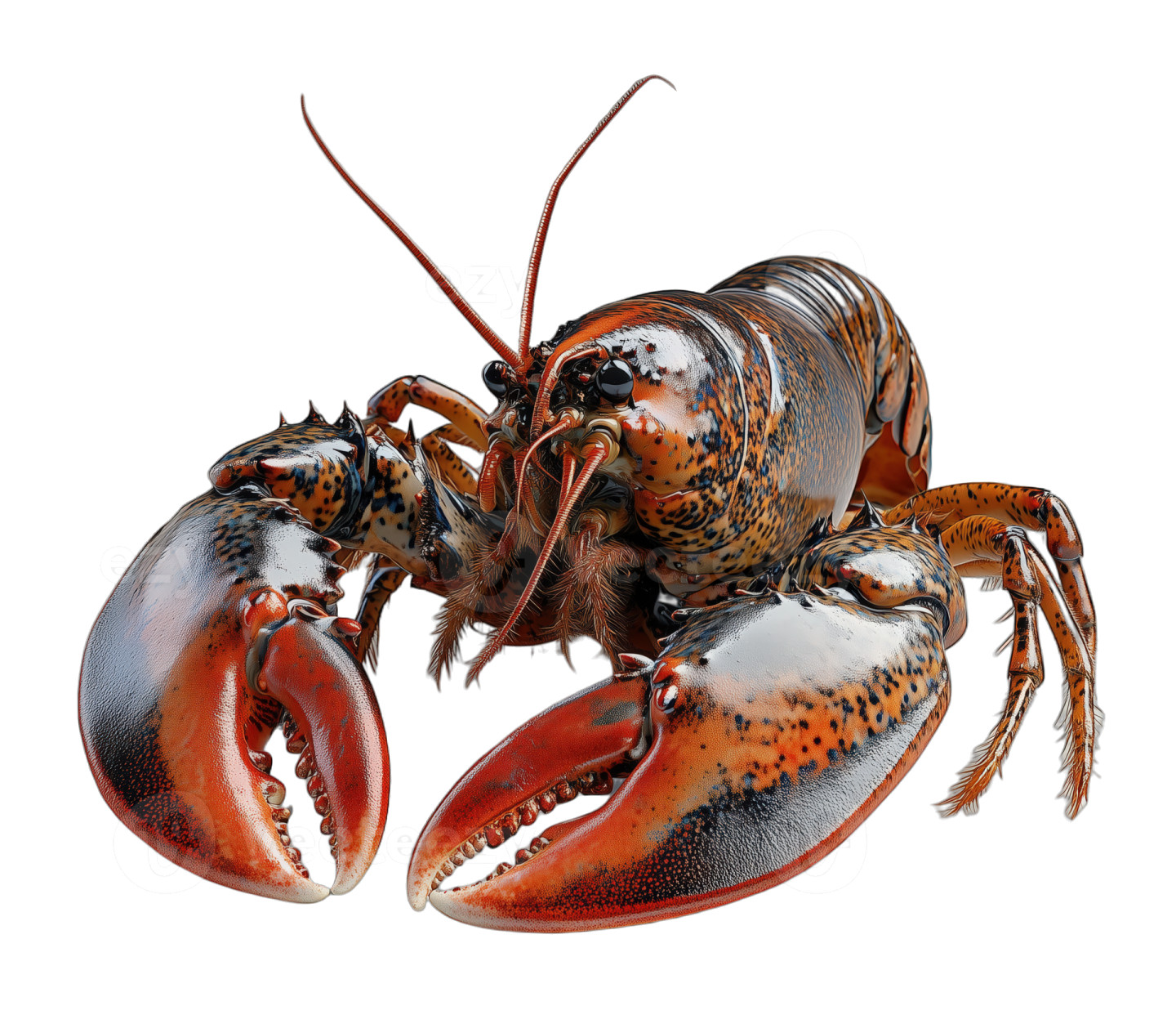 a lobster on a white background