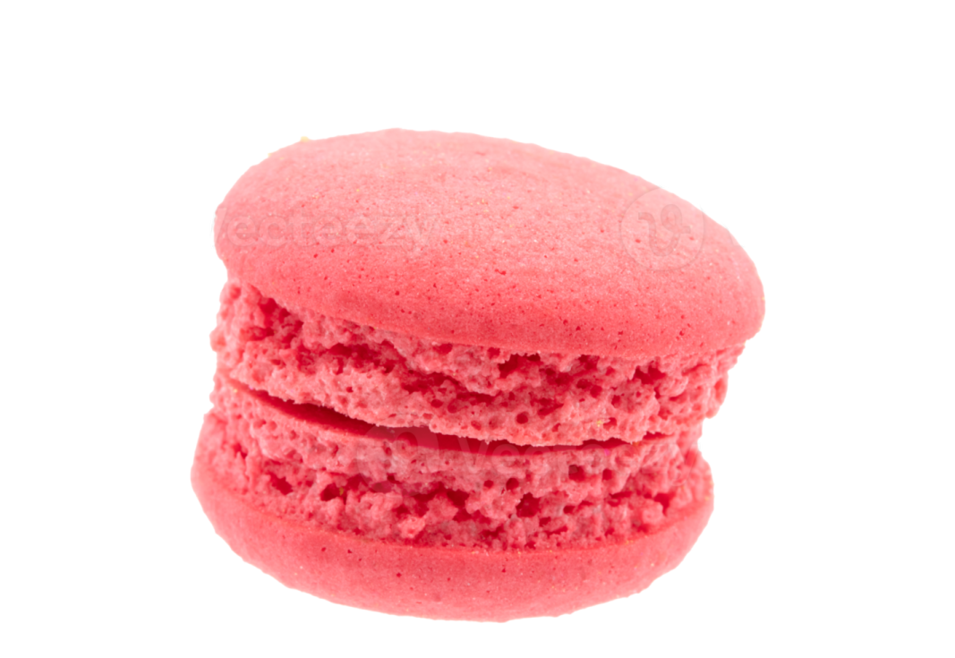 a stack of pink sugar cookies on a white background