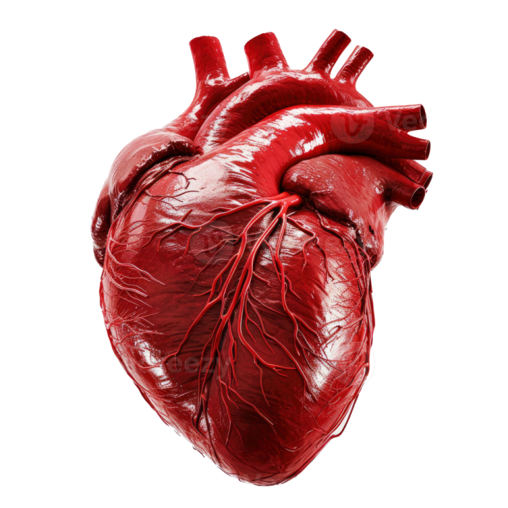 a human heart on a white background