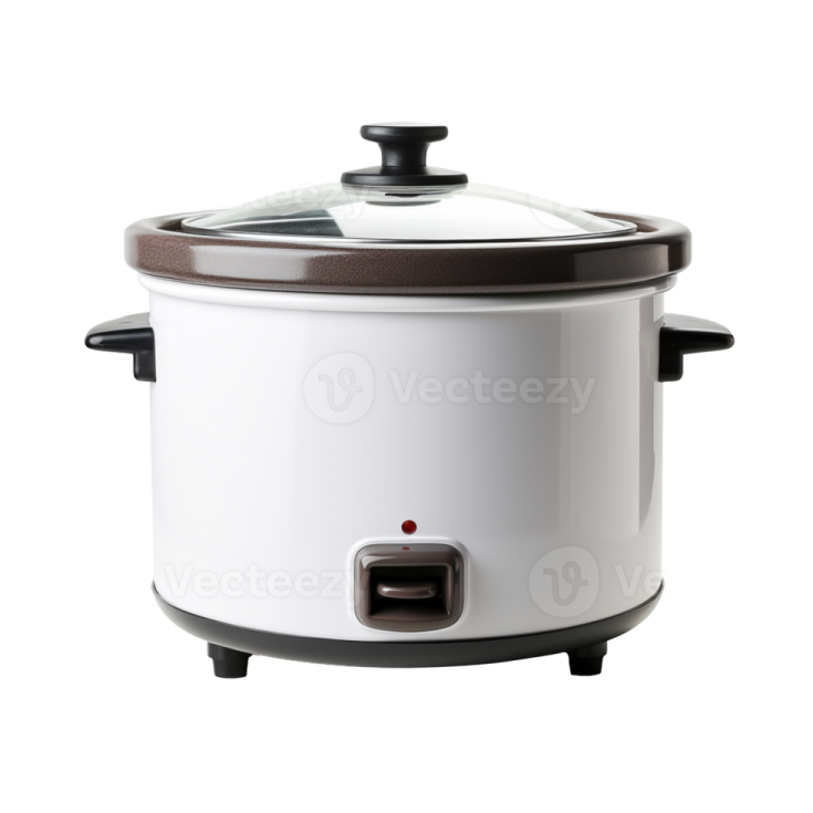 an electric rice cooker on a white background