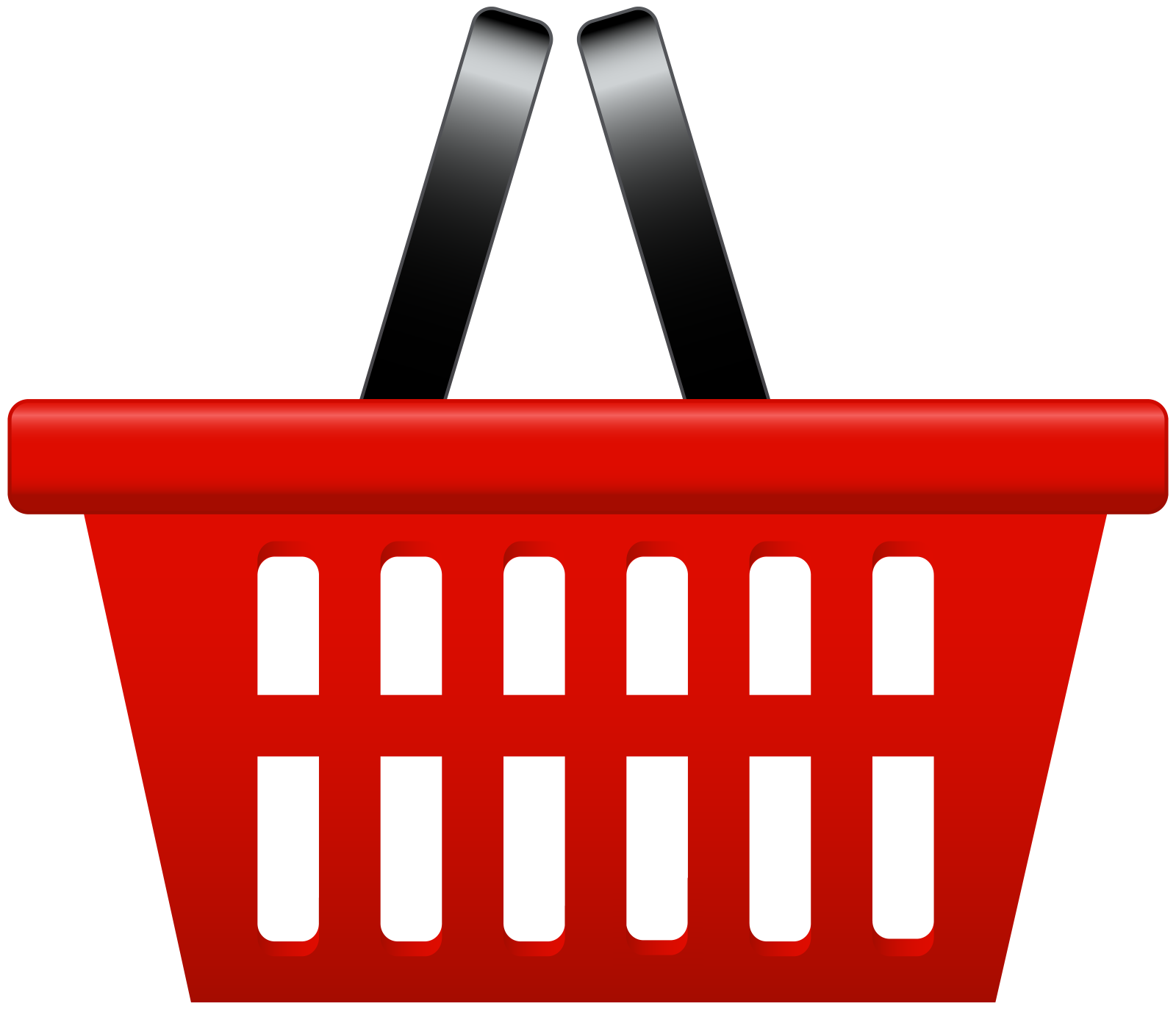 a red shopping basket
