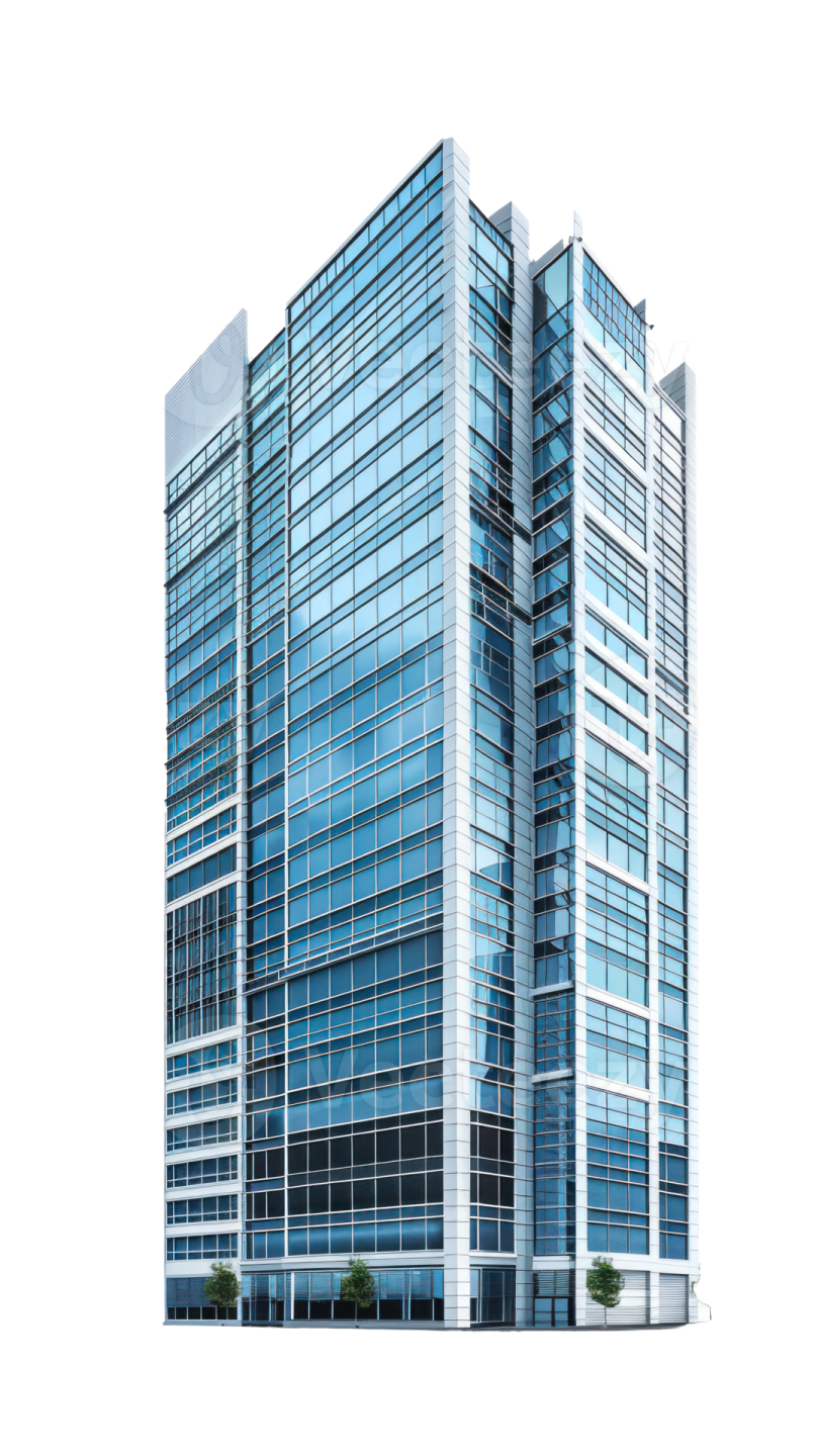an office building on a white background