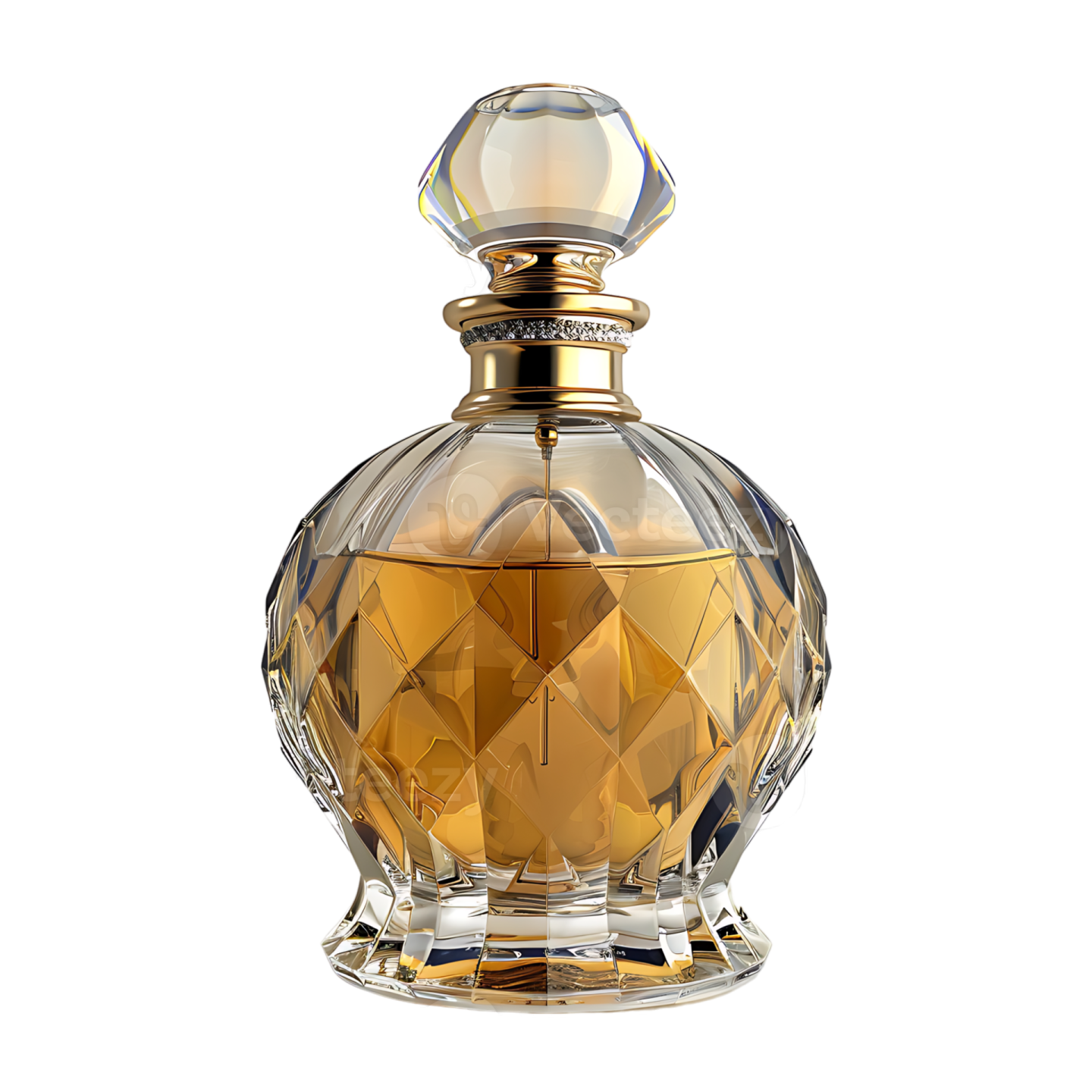 a bottle of perfume on a white background