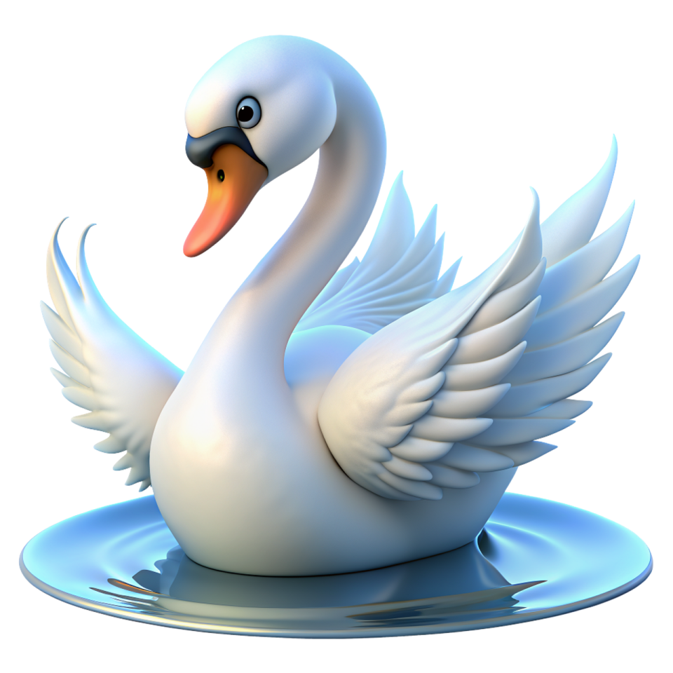 a white swan floating on top of water