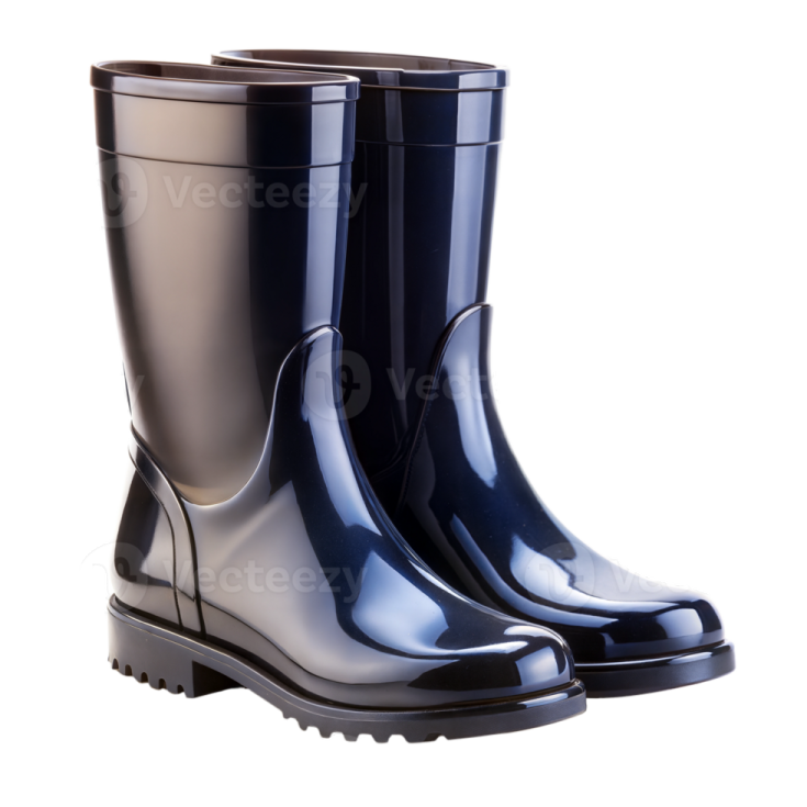 a pair of rain boots on a white background