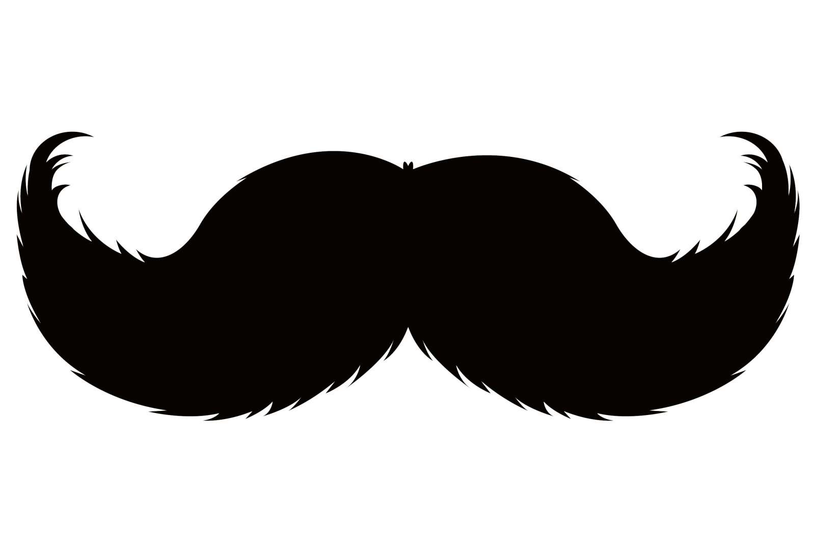 a black and white silhouette of a mustache