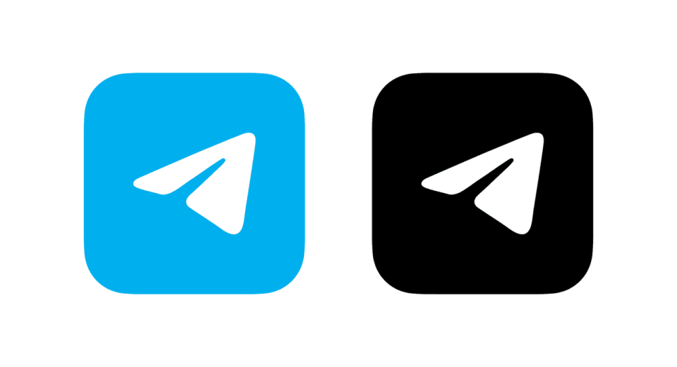 a black and blue icon with an arrow in the middle