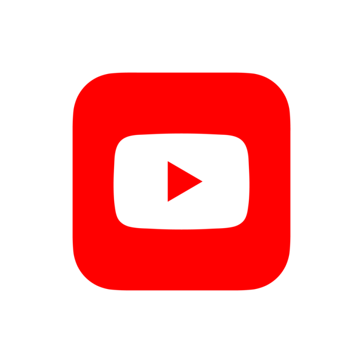 a red youtube logo on a white background