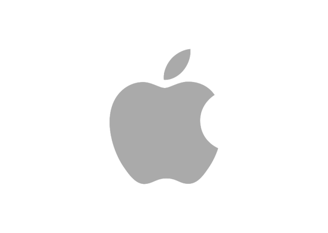 an apple logo on a white background
