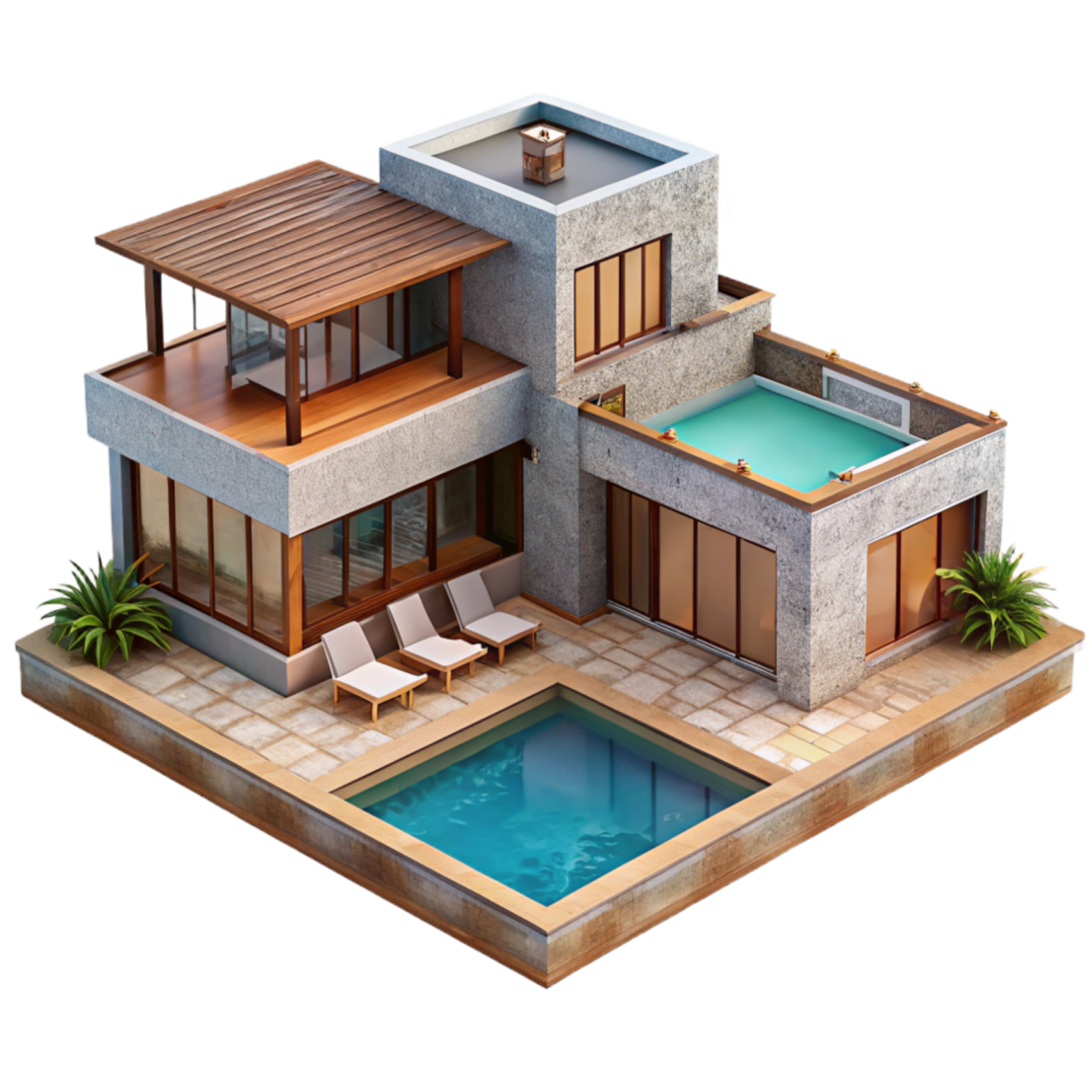 a 3d rendering of a modern house