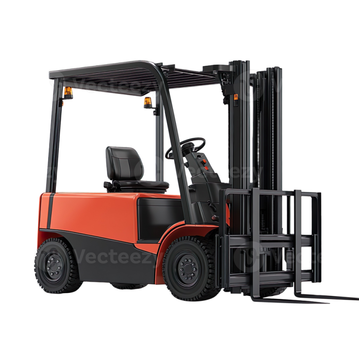 a forklift fork truck on a white background