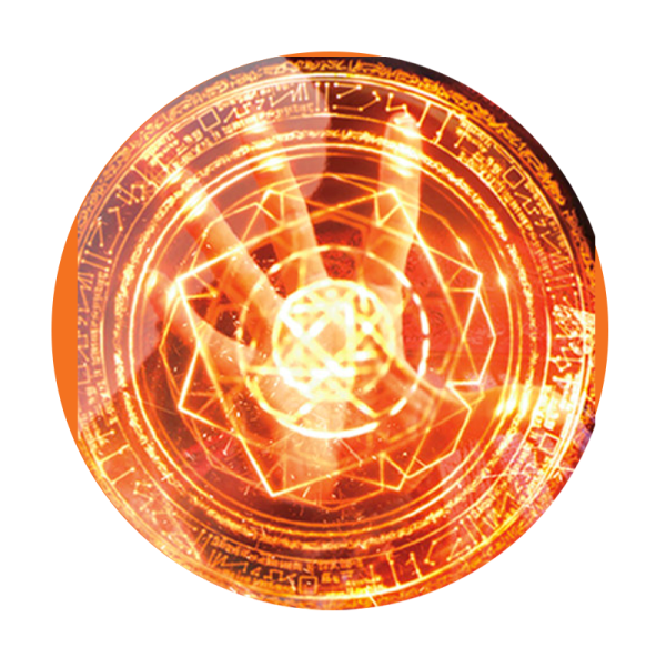 an orange circle with a golden star in the center