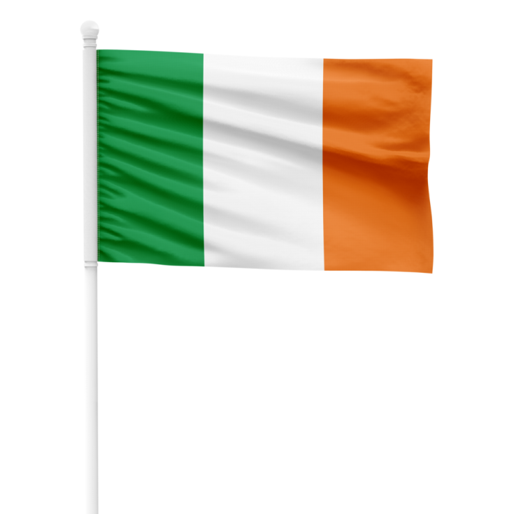 the flag of ireland on a white background
