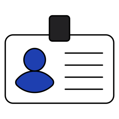 a badge with a person on it