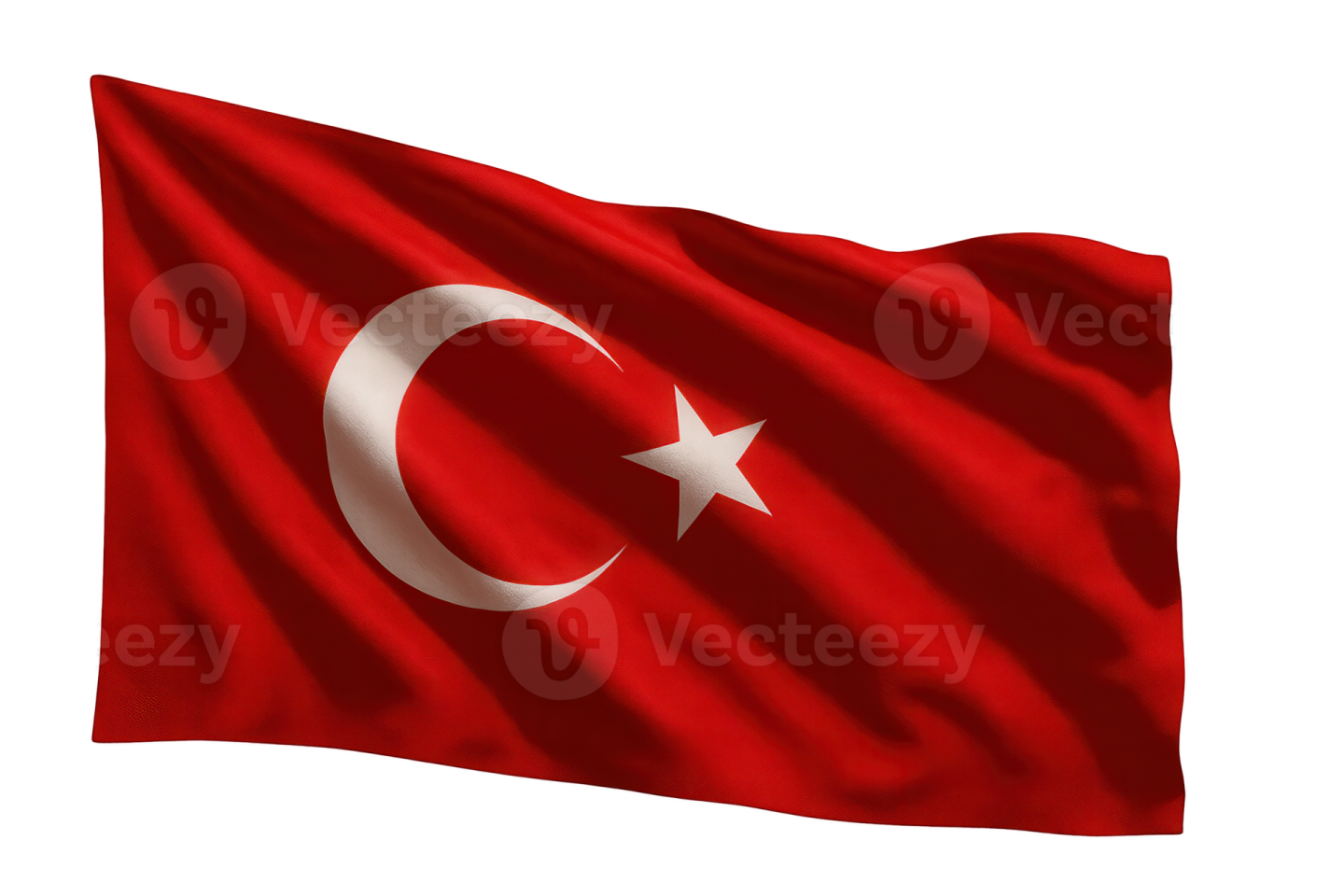 the flag of turkey on a white background