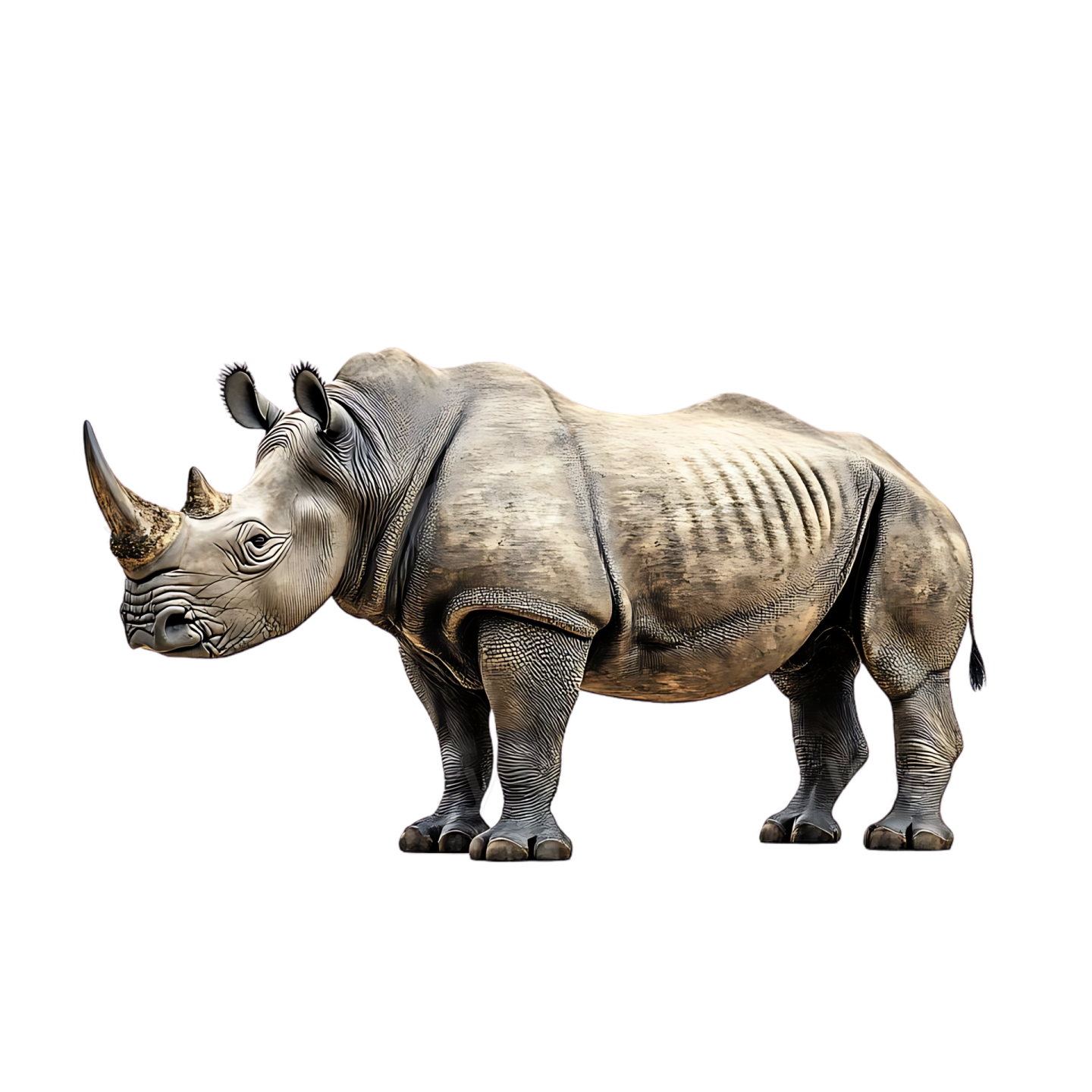 a rhino on a white background