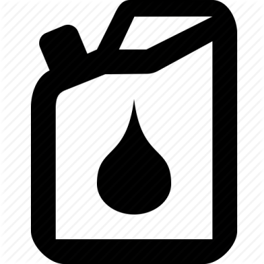 a black and white icon of an oil canister
