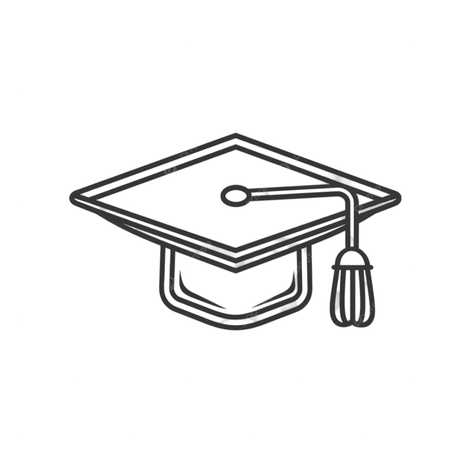 a black and white graduation cap icon