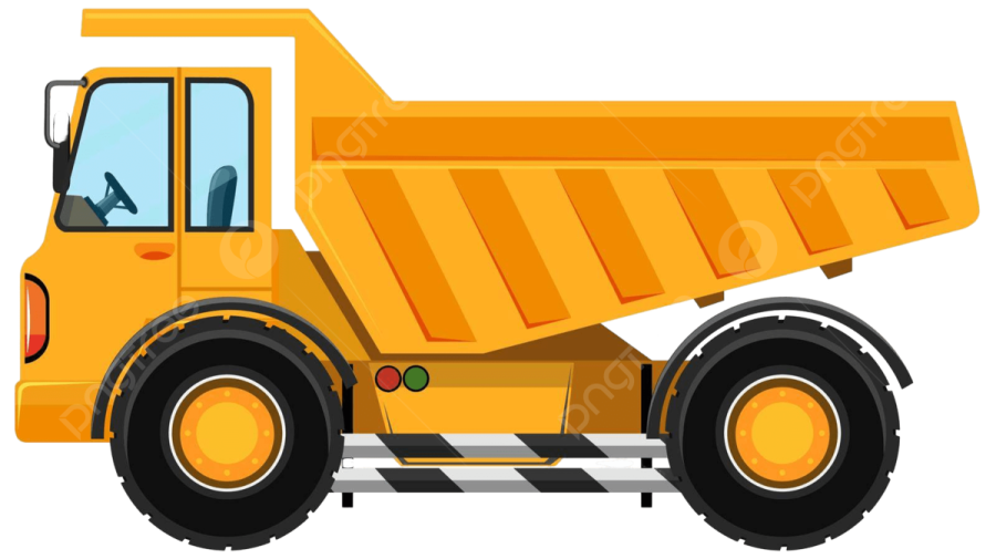 a yellow dump truck
