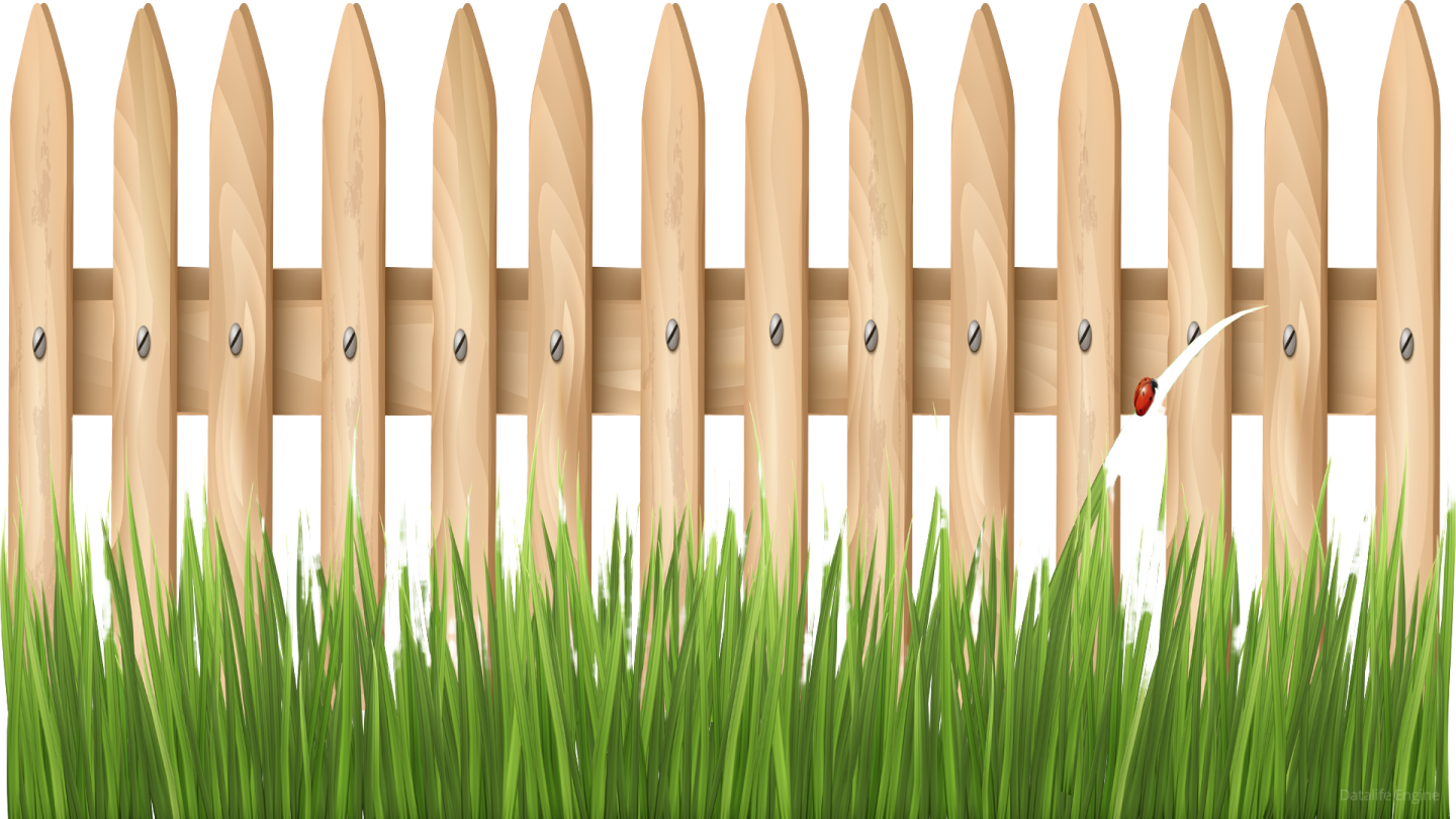 a wooden fence with grass in front of it