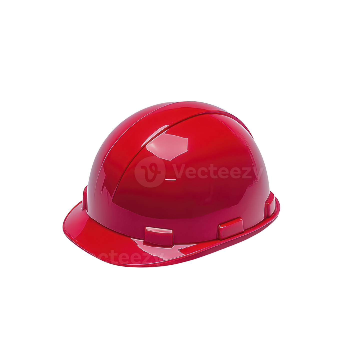 a red hard hat on white background