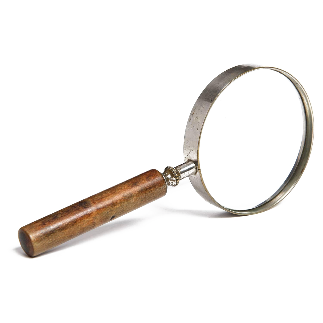 a magnizer with a wooden handle